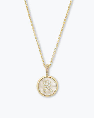 Melinda Maria Baby Love Letters Medallion Necklace