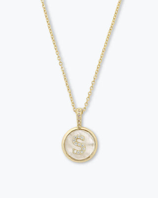 Melinda Maria Baby Love Letters Medallion Necklace