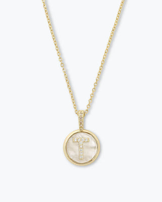 Melinda Maria Baby Love Letters Medallion Necklace
