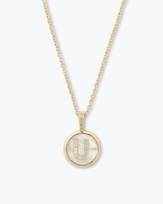 Melinda Maria Baby Love Letters Medallion Necklace