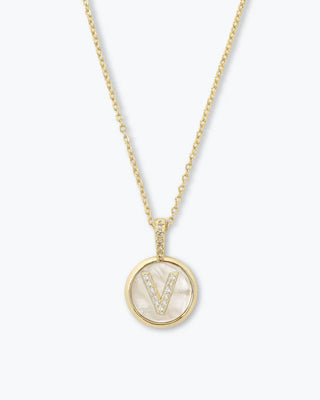 Melinda Maria Baby Love Letters Medallion Necklace