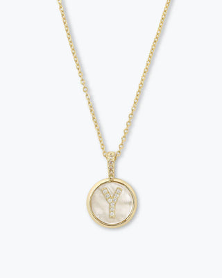 Melinda Maria Baby Love Letters Medallion Necklace
