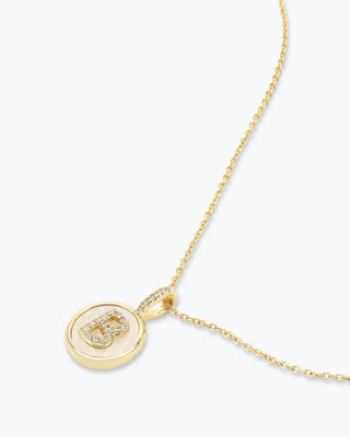 Melinda Maria Baby Love Letters Medallion Necklace