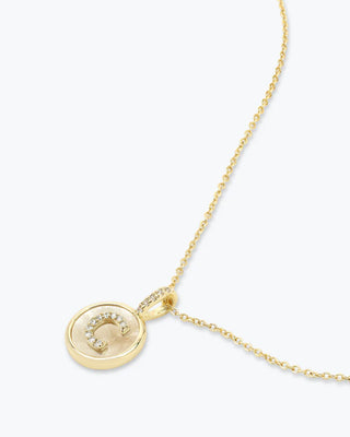Melinda Maria Baby Love Letters Medallion Necklace