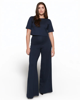 Ripley Rader Navy Ponte Knit Wide Leg Pant