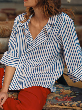 CISSA The OVERSHIRT, Egyptian Cotton Poole Stripe