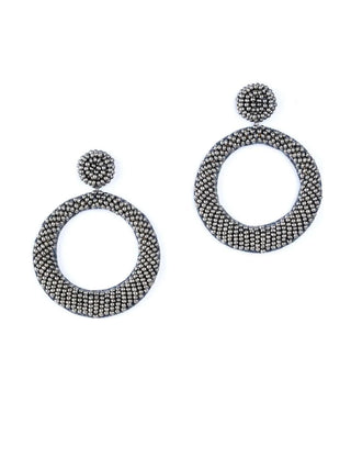 Deepa Gurnani Asta Earrings Gunmetal