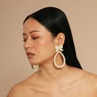 Deepa Gurnani Darana Earrings Ivory