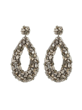 Deepa Gurnani Karen Earrings Gunmetal