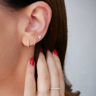 EF Collection Diamond Mini Huggie Earring