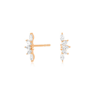 EF Collection Diamond Marquise Fan Earring