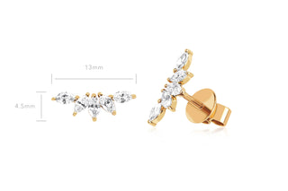 EF Collection Diamond Marquise Fan Earring