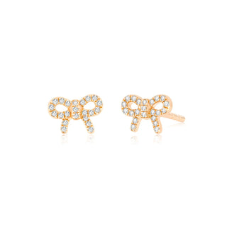 EF Collection Diamond Mini Bow Stud Earring