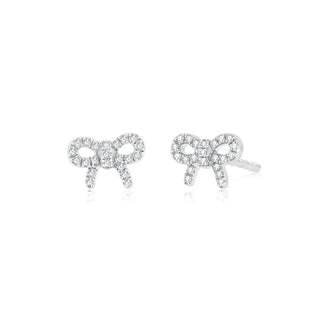 EF Collection Diamond Mini Bow Stud Earring