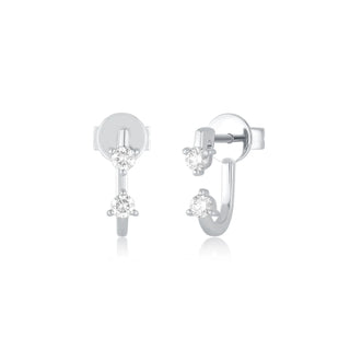 EF Collection Double Prong Set Diamond Earring