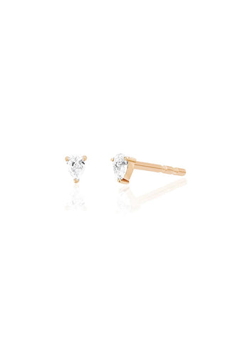 EF Collection Mini Diamond Pear Stud Earring