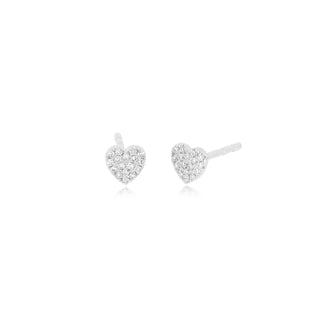 EF Collection Baby Diamond Heart Stud Earring