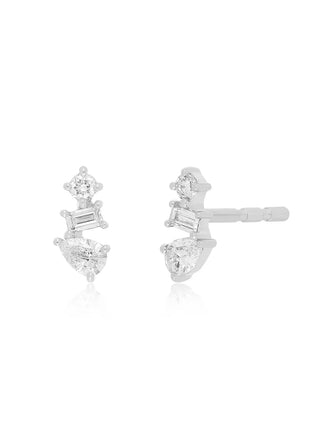 EF Collection Multifaceted Diamond Stud Earring