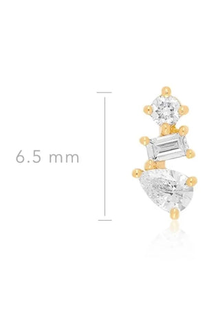 EF Collection Multifaceted Diamond Stud Earring