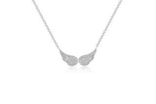 EF Collection Diamond Double Angel Wing Necklace