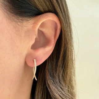 EF Collection Diamond Loop Hoop Earring