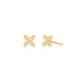 EF Collection 14k Diamond Blossom Stud Earring