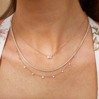 EF Collection 14k Diamond and Pearl Necklace