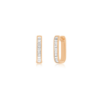 EF Collection Diamond Baguette Jumbo Lola Hoop Earring