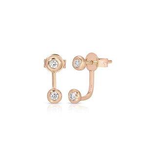14k rose gold EF Collection Diamond Pillow Illusion Earring designed with brilliant diamond clusters to mimic a soft, pillow-like silhouette