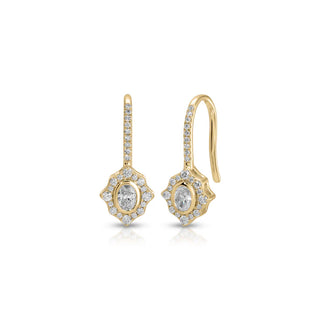 EF Collection Oval Diamond Daphne Drop Earrings