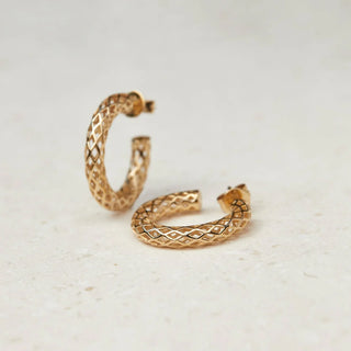 EF Collection Woven Gold Hoop Earrings