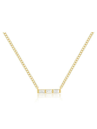 EF Collection Baguette Mini Bar Necklace