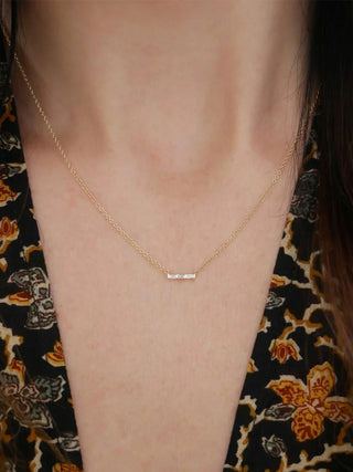 EF Collection Baguette Mini Bar Necklace