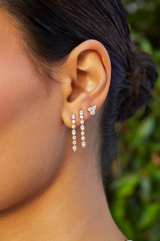 EF Collection Diamond Carrie Drop Stud Earring
