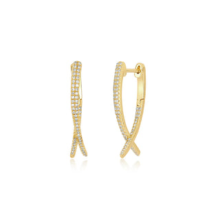 EF Collection Diamond Loop Hoop Earring