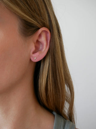 EF Collection Diamond Mini Dragonfly Stud Earring- Left