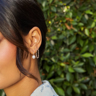 ef collection earring, ef collection mini huggie, ef collection mini huggie and prong set