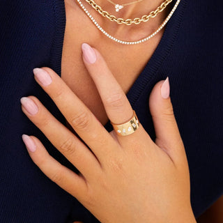 EF Collection Diamond Multifaceted Cigar Ring