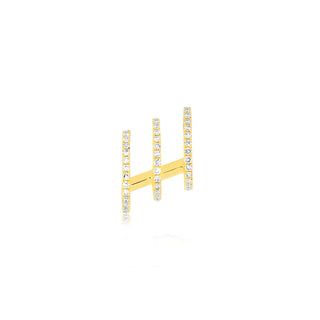 EF Collection Diamond Triple Huggie Illusion Stud- Left