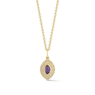 EF Collection Diamond and Marquise Amethyst Gem Necklace