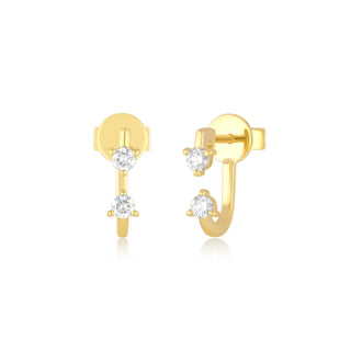 EF Collection Double Prong Set Diamond Earring