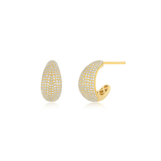 EF Collection Pavé Diamond Jumbo Dome Huggie Earrings