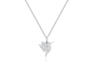 EF Collection Pavé Diamond Mini Hummingbird Necklace