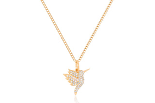 EF Collection Pavé Diamond Mini Hummingbird Necklace