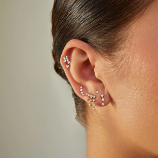 EF Collection Prong Set Diamond Arc Stud- Right