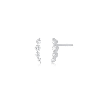 EF Collection Prong Set Diamond Arc Stud- Right