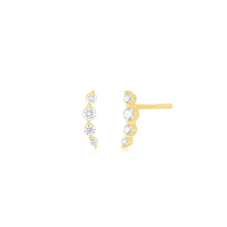 EF Collection Prong Set Diamond Arc Stud- Right