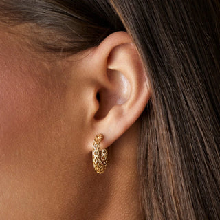 EF Collection Woven Gold Hoop Earrings