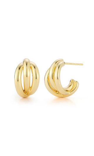 "Keyword" "ef collection diamond huggies" "ef collection mini diamond huggies" "ef collection huggies", EF Collection 14K Gold Knot Huggie Earrings, ef collection gold earrings, gold earrings, new earrings