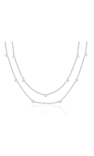 EF Collection Diamond Crown Double Strand Necklace